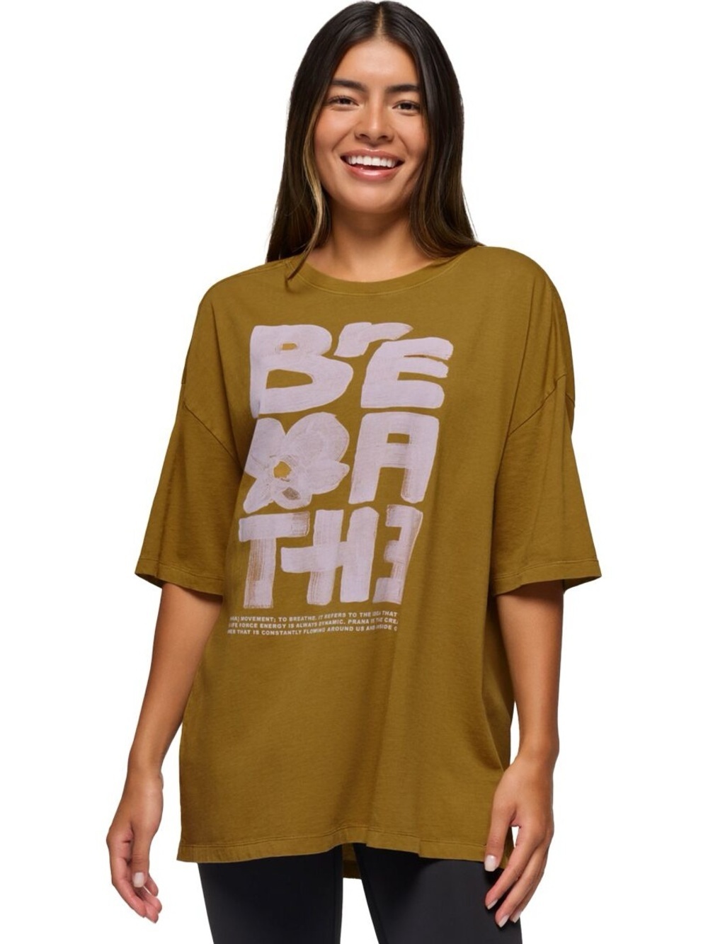 PRANA Breathe Soft Distressed organic Cotton Oversized T-shirt Small